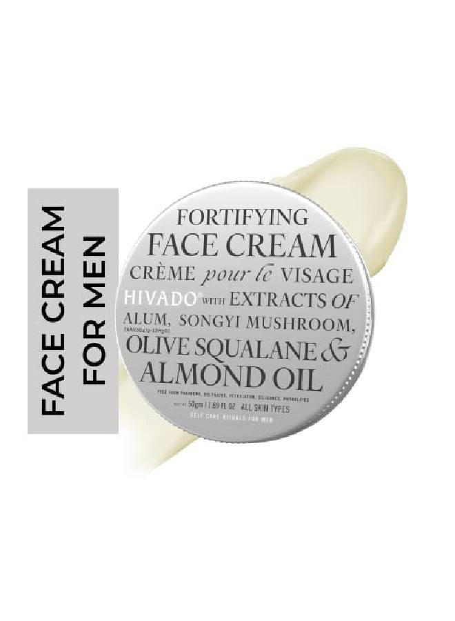Fortifying Face Cream | Sun Protection Nongreasy Even Skin Tone 50 gm | Spongy Mushroom Extract Olive Squalene Almond Oil | Sulphate Free Paraben Free | Face Cream Men