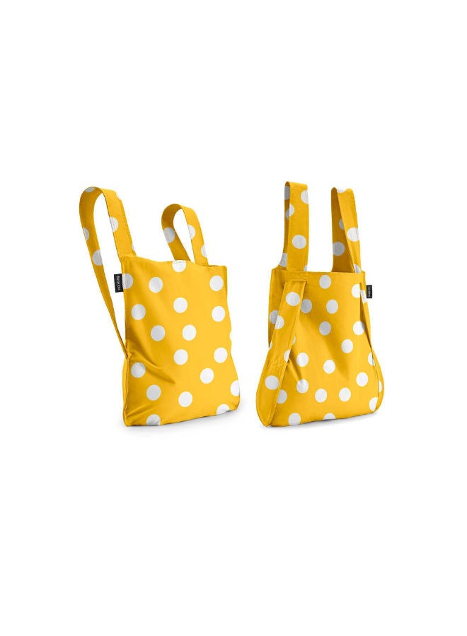 Original Bag | Multi-functional Bag, Turns into BackPack, Spacious, Fashionable, Foldable into Pouch, Washable, Eco-Friendly, Holds up to 15kg, for Daily Use, Shopping Bag - Golden Dots
