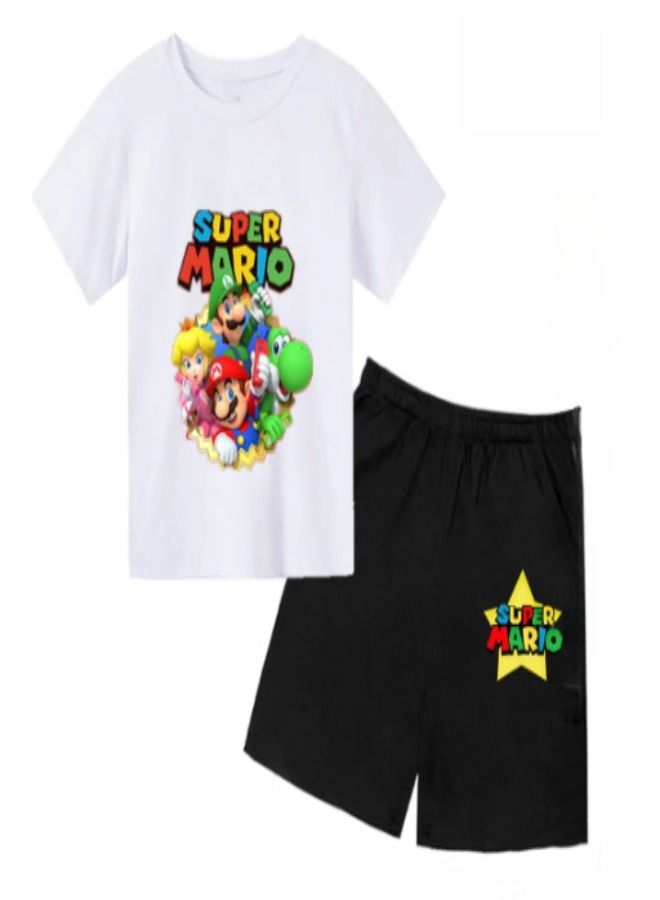 Supermario Printed T-shirt short For Kids Style 1