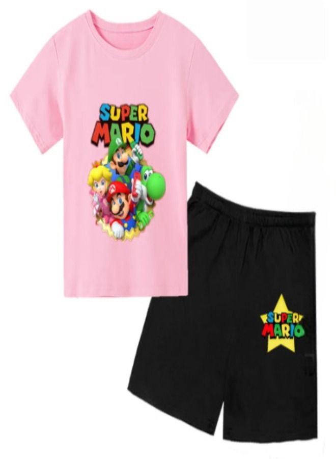 Supermario Printed T-shirt short For Kids Style 2