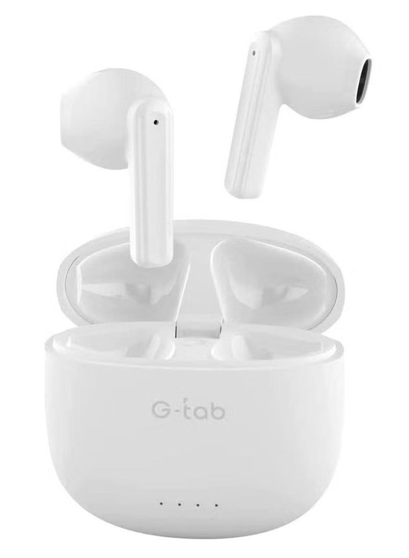 G tab Wireless Earbuds X5 Bluetooth V5.3 Wireless Headset Earphones with Dual Mic Noice Cancelation White/Black