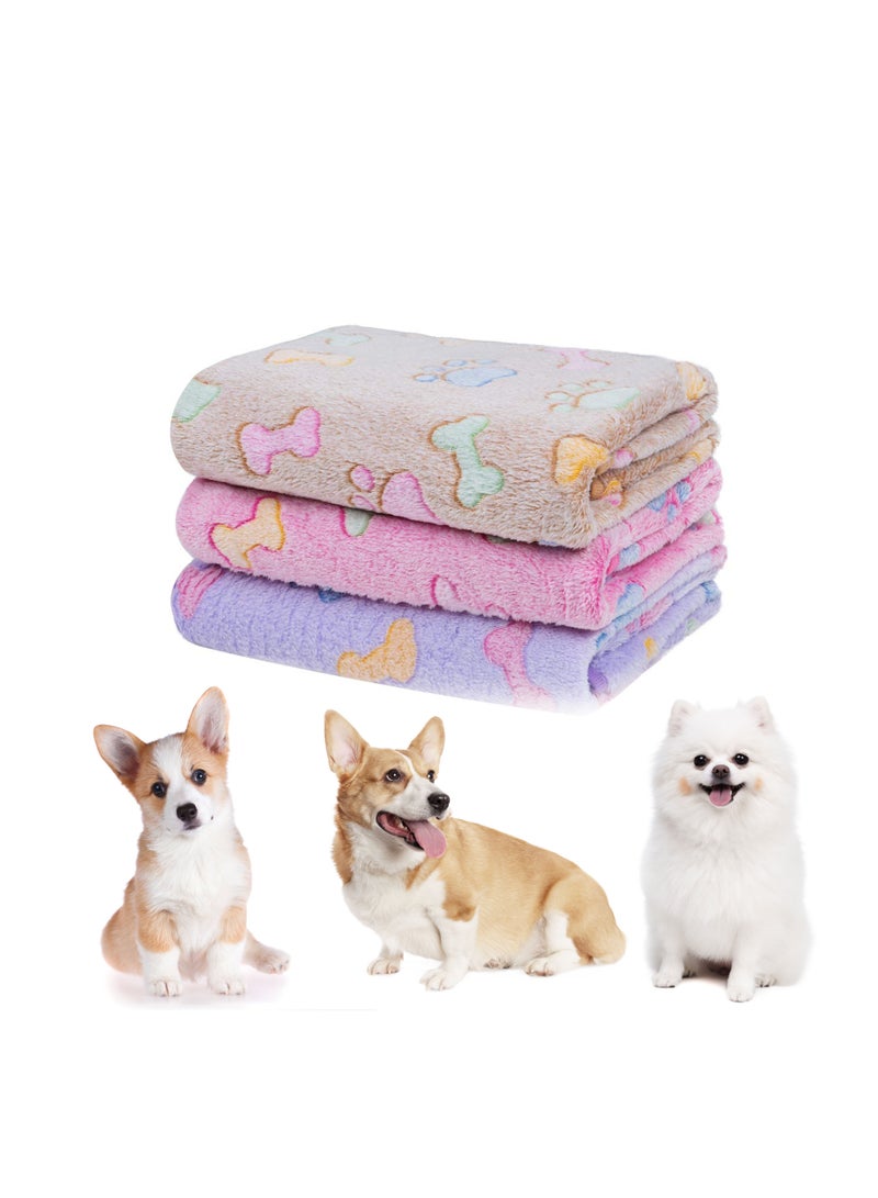 Soft Fluffy Blankets Cute Fleece Pet Blanket Warm Sleep Mat Print Design Puppy Kitten