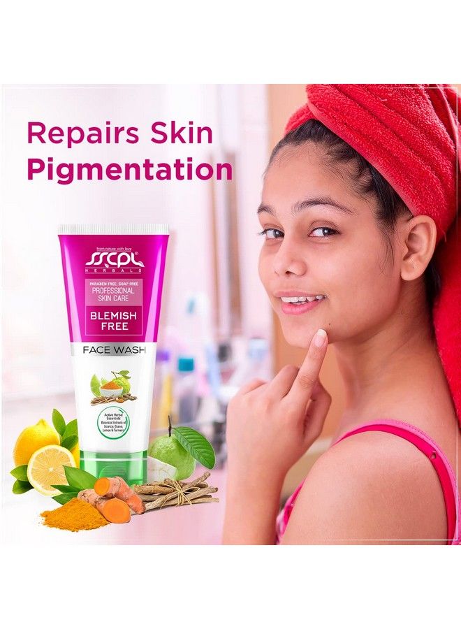 Blemish Free Face Wash With The Goodness Of Lemon Guava Turmeric Extract Provides Natural Nourishment Even Tone To Skin & Promotes Skin Glow (100Gm*2)