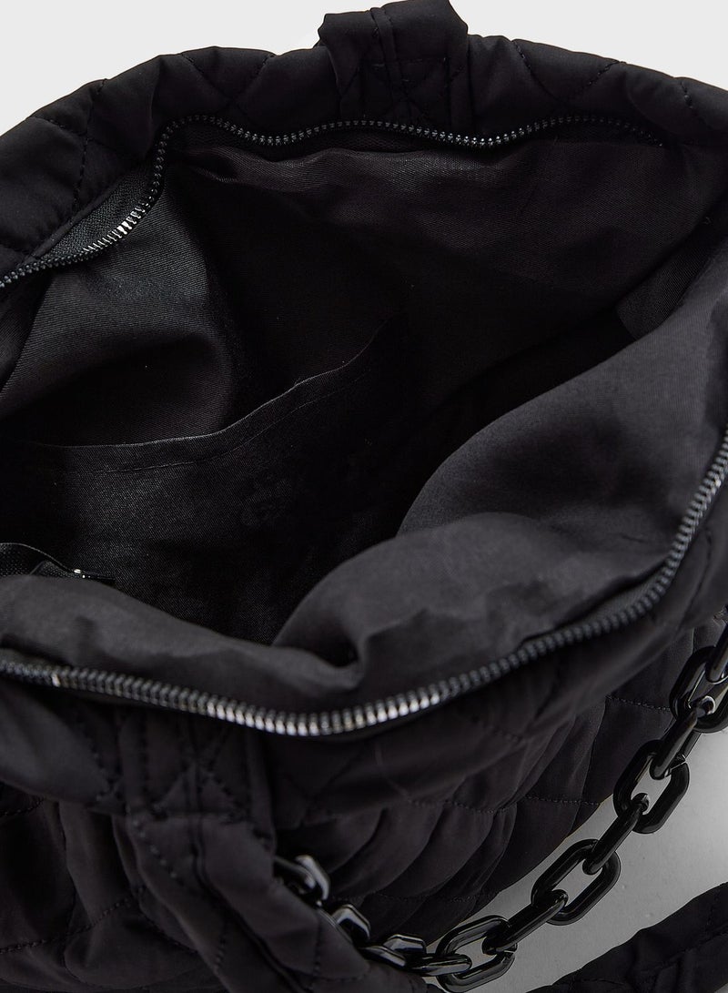 Quilted Nylon Tote Bag