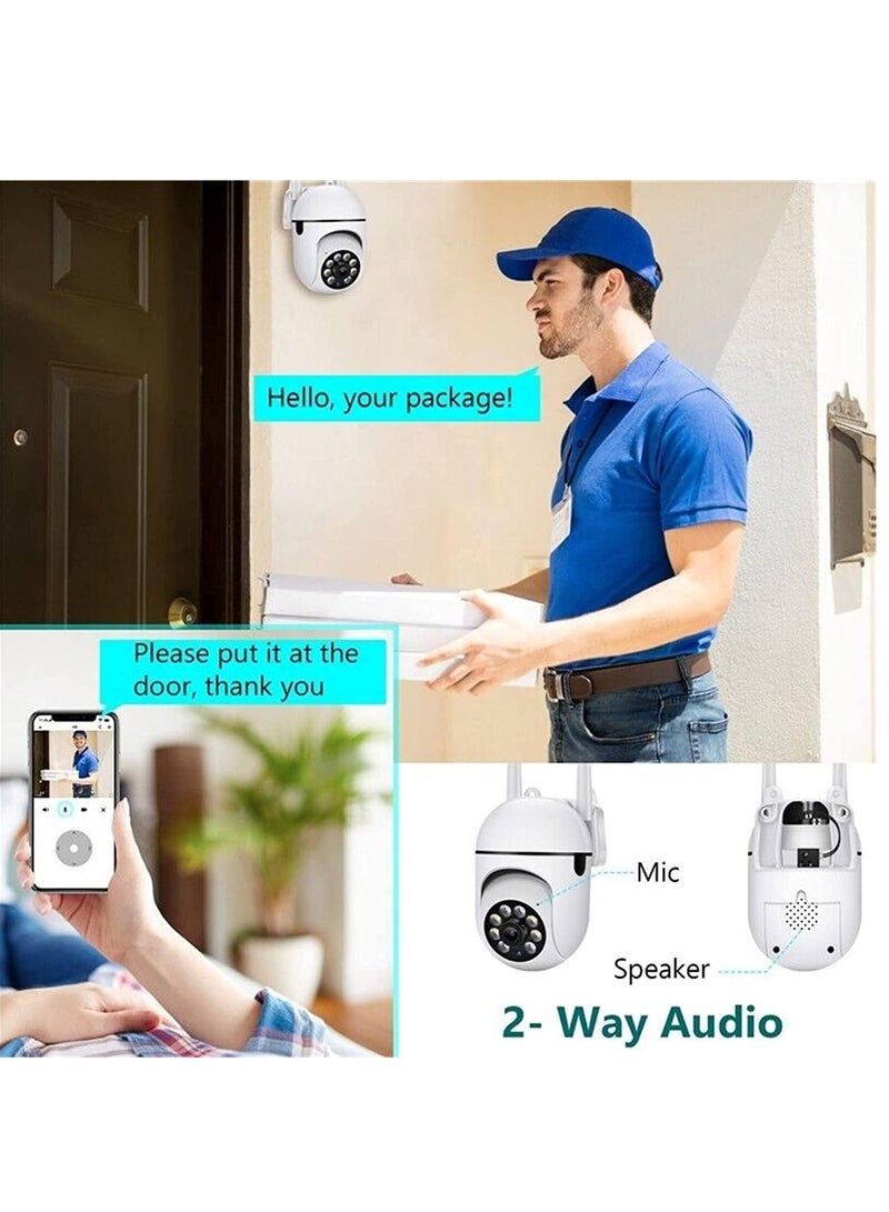 Security Cameras, Outdoor 2.4GHz & 5GHz WiFi Cameras for Home Security, 1080P Dome 360° View Surveillance Cameras, 2-Way Audio, Baby Monitor with Motion Detection