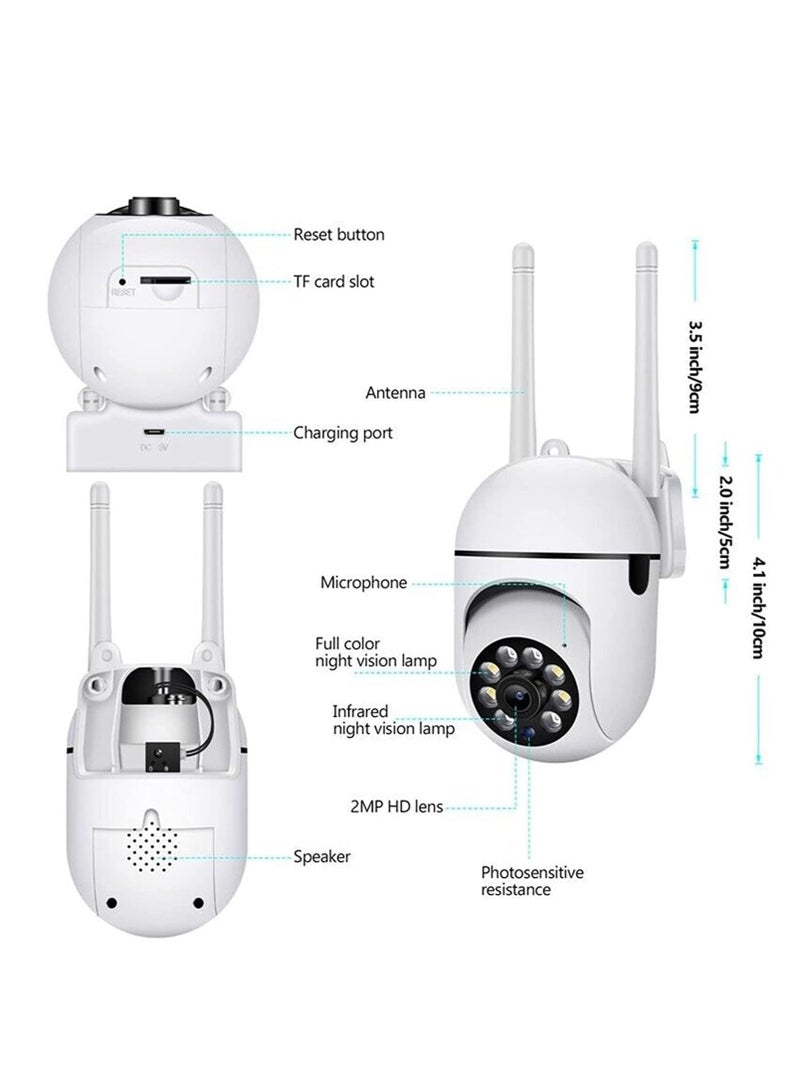 Security Cameras, Outdoor 2.4GHz & 5GHz WiFi Cameras for Home Security, 1080P Dome 360° View Surveillance Cameras, 2-Way Audio, Baby Monitor with Motion Detection