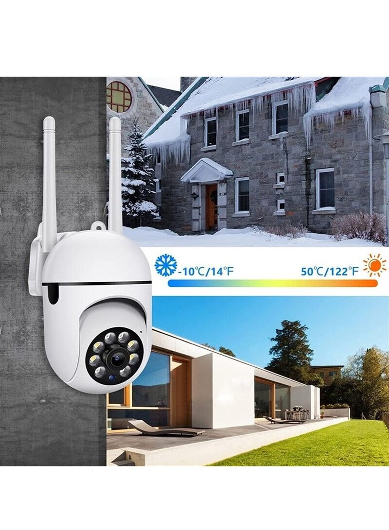 Security Cameras, Outdoor 2.4GHz & 5GHz WiFi Cameras for Home Security, 1080P Dome 360° View Surveillance Cameras, 2-Way Audio, Baby Monitor with Motion Detection