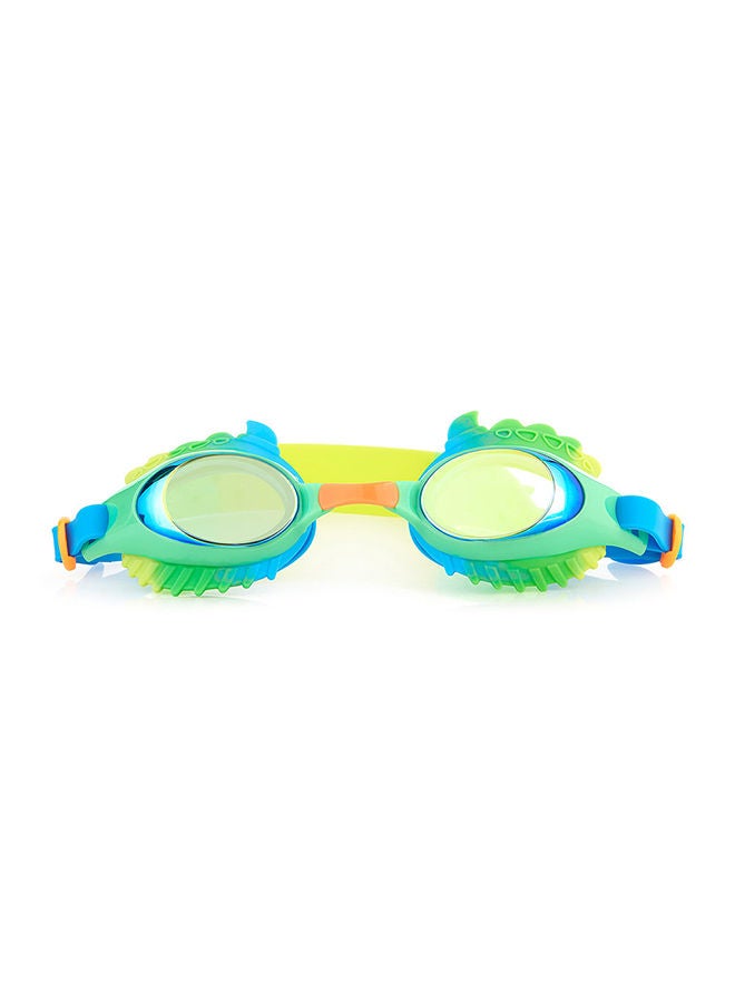 Dylan Phoenix Green Kids Swimming Goggles - Ages 5+ - Anti Fog, No Leak, Non Slip, UV Protection - Hard Travel Case - Lead and Latex Free
