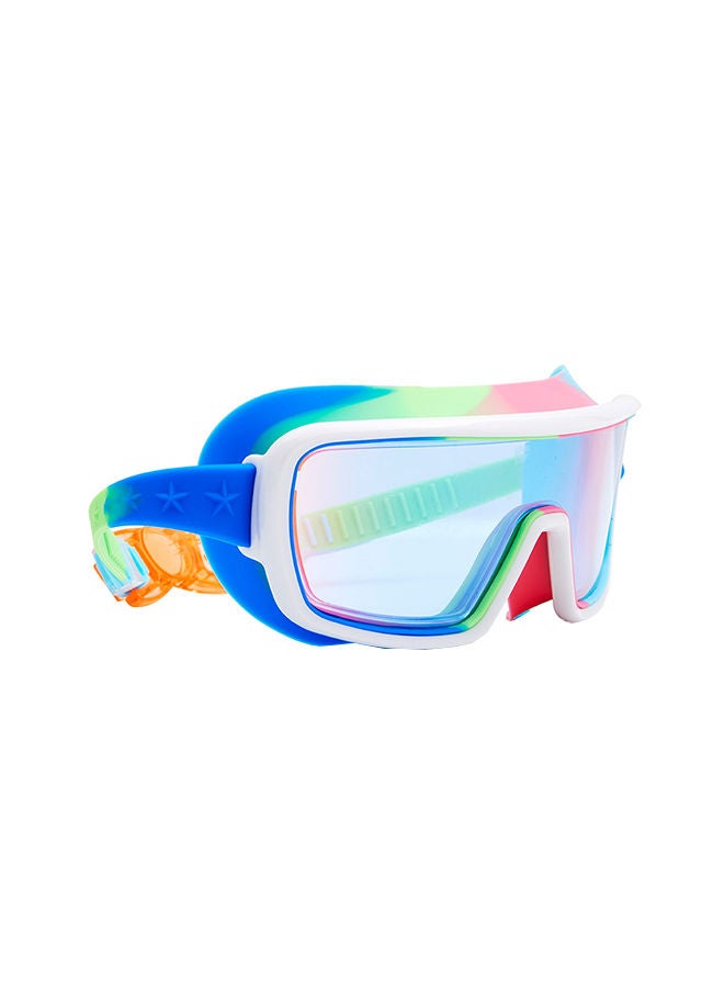 Gadget Green Prismatic Kids Swimming Goggles - Ages 5+ - Anti Fog, No Leak, Non Slip, UV Protection - Hard Travel Case - Lead and Latex Free