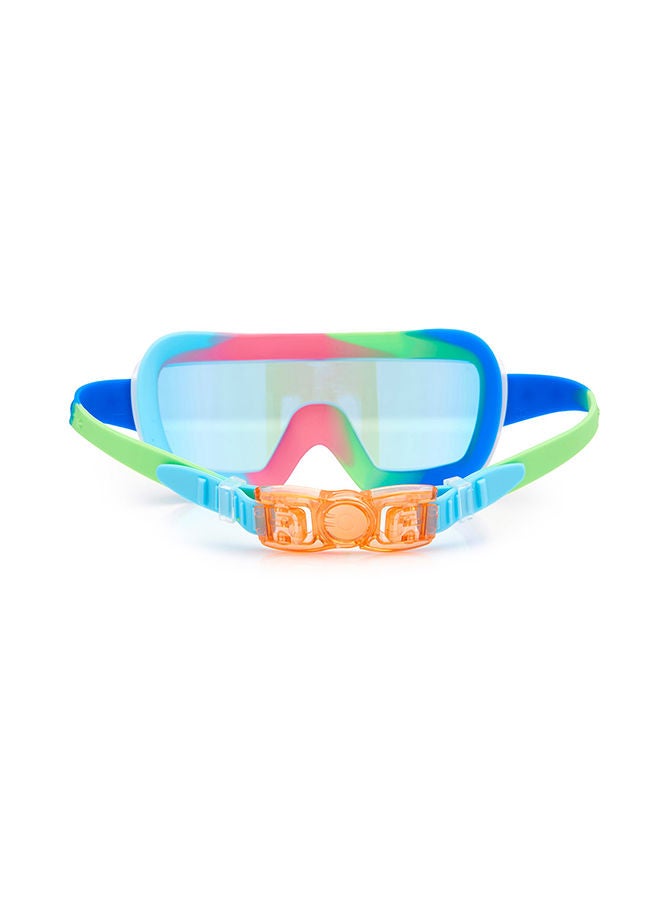 Gadget Green Prismatic Kids Swimming Goggles - Ages 5+ - Anti Fog, No Leak, Non Slip, UV Protection - Hard Travel Case - Lead and Latex Free