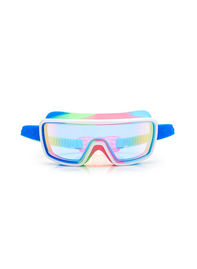 Gadget Green Prismatic Kids Swimming Goggles - Ages 5+ - Anti Fog, No Leak, Non Slip, UV Protection - Hard Travel Case - Lead and Latex Free