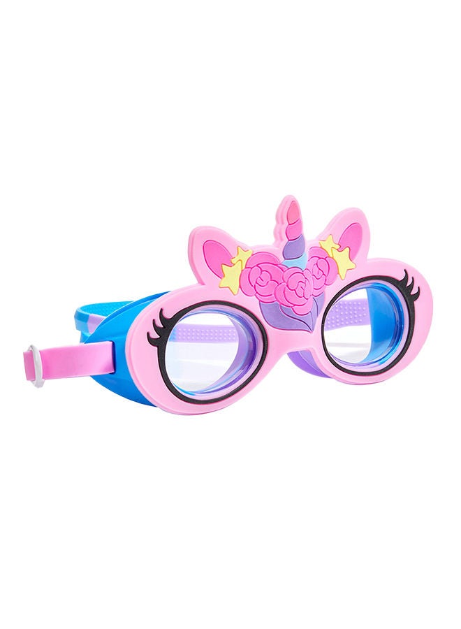 Aqua2ude Unicorn Petals Pink Kids Swimming Goggles - Ages 3+ - Anti Fog, No Leak, Non Slip, UV Protection - Hard Travel Case - Lead and Latex Free