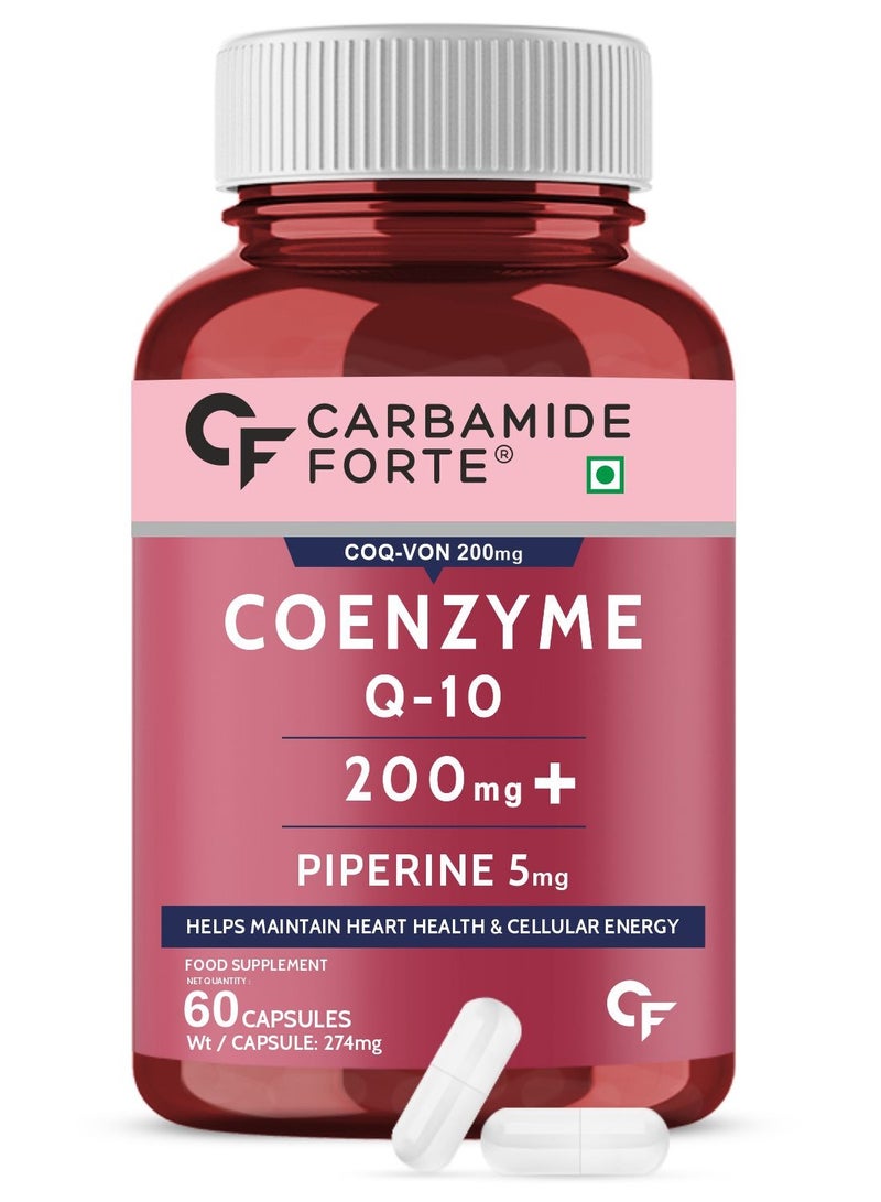 Carbamide Forte Coenzyme Q10 (CoQ10) 200mg with Piperine 5mg – 60 Capsules