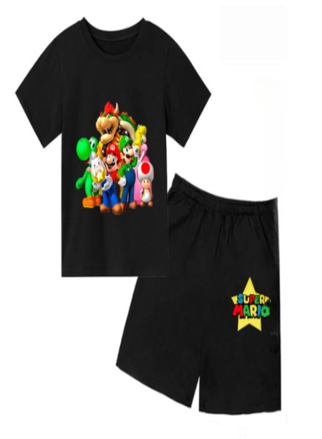 Supermario Printed T-shirt short For Kids Style 4