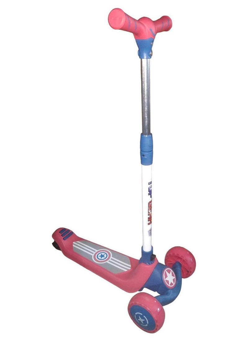 Tog Gear Kick TG 760 3 Wheel Scooter Scooter with Foldable & Height Adjustable Handle LED PU Wheels & Rear Brake - Pink
