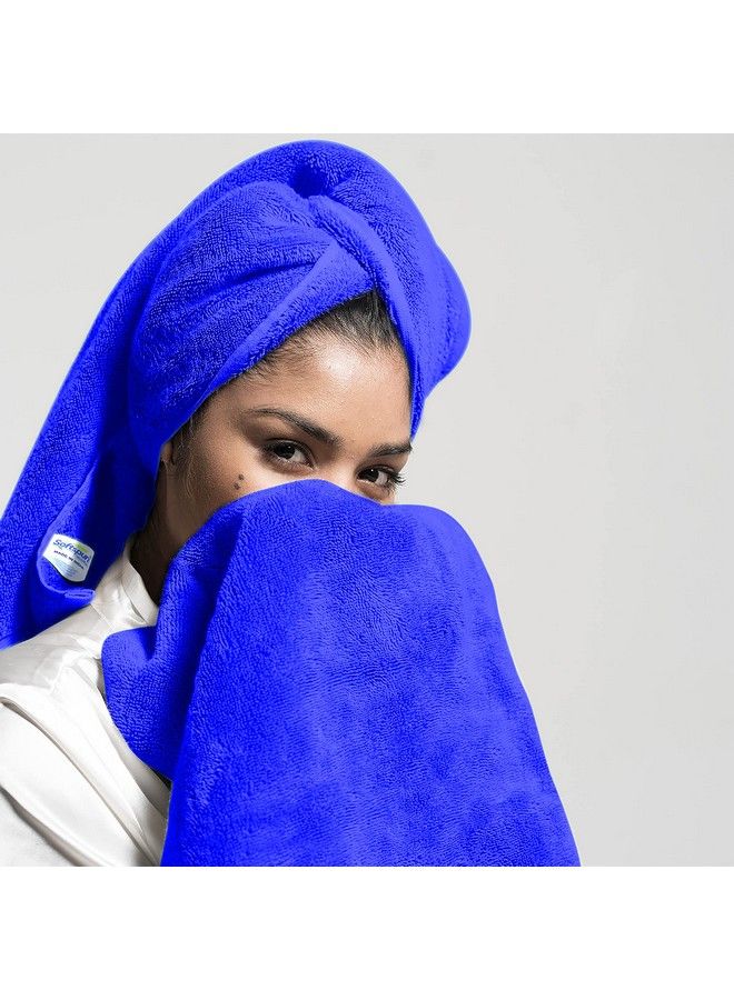 Microfiber Hair And Face Care 5Piece 40X60 Cms 340 Gsm (Blue). Super Soft & Comfortable Quick Drying Ultra Absorbent In Large Size.