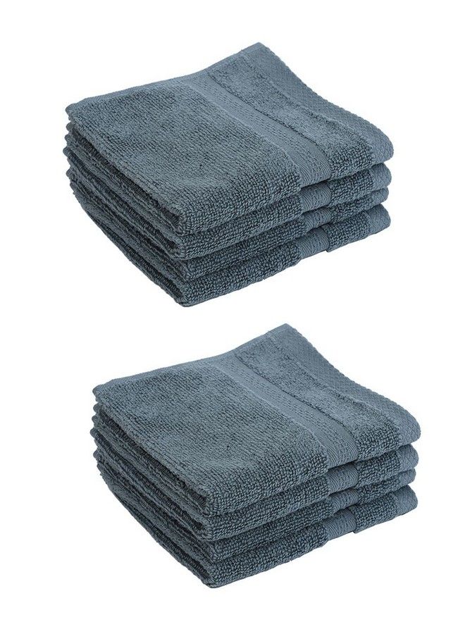 Ultra Soft Zero Twist 100% Cotton Towel (Hygro Tech) 8Pc Face Towel (Paradiso) Super Absorbent Fluffy Aerocore Organic Technology For Men Women Gym Kitchen Solidgrey