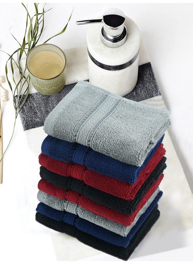 Ultra Soft 500 Gsm Cotton Face Towel Set ; Absorbent & Quick Dry ; Spa &Yoga ; Travel ; Towel Set Of 8 (Size12 X12 Inch) (Multi) (Swpn0068)