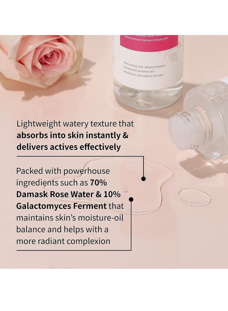 Rose Galactomyces Essential Alcohol-Free Vegan Face Toner 6.7 Fl Oz - Natural Rose Water 70% Hydrating Moisturizer with Organic Rosewater Moisturizing Pore Minimizing Deep Nourishing