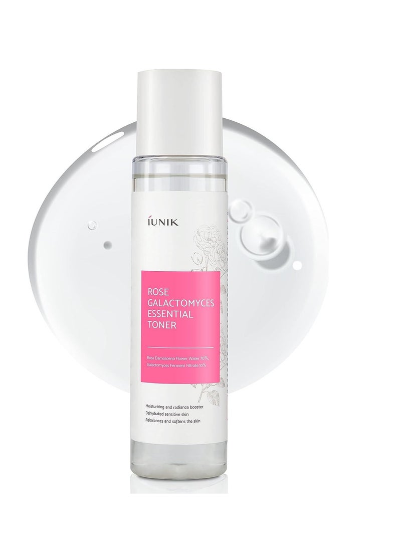 Rose Galactomyces Essential Alcohol-Free Vegan Face Toner 6.7 Fl Oz - Natural Rose Water 70% Hydrating Moisturizer with Organic Rosewater Moisturizing Pore Minimizing Deep Nourishing