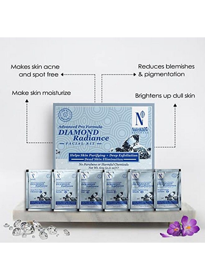 Natural'S Advanced Pro Formula Diamond Radiance Facial Kit (60Gm) & Sunscreen Fairness Lotion Spf 40 (120Ml) For Brighten Up Dull Skin Tan Free Skin Combo Pack Of 2