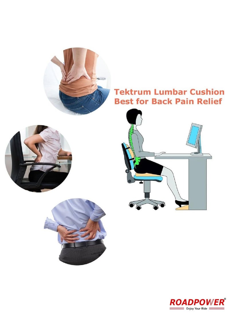 Lumbar Entire Back Support Cushion For Home Office Chair Car Seat  Washable Cover Ergonomic Thick 3D Design Fit Body Curve  Back Pain Relief  Improve Posture  Black