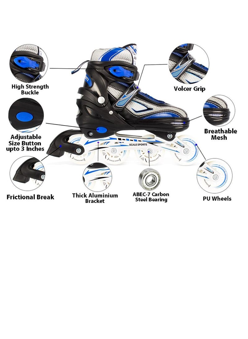 Inline Skates Shoes Adjustable Size for Kids and Youth