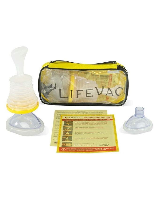 LifeVac Yellow Travel Kit - Choking Rescue Device, Portable Suction Rescue Device First Aid Kit for Kids and Adults, Portable Airway Suction Device for Children and Adults