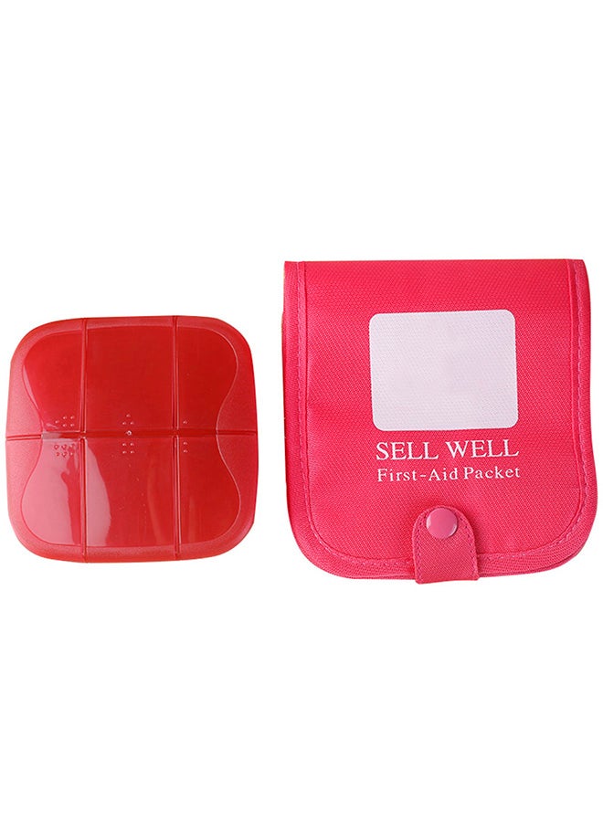 First Aid Bag Pill Case Storage Box Red