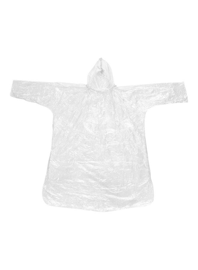 10-Piece Disposable Hooded Raincoat Set Transparent