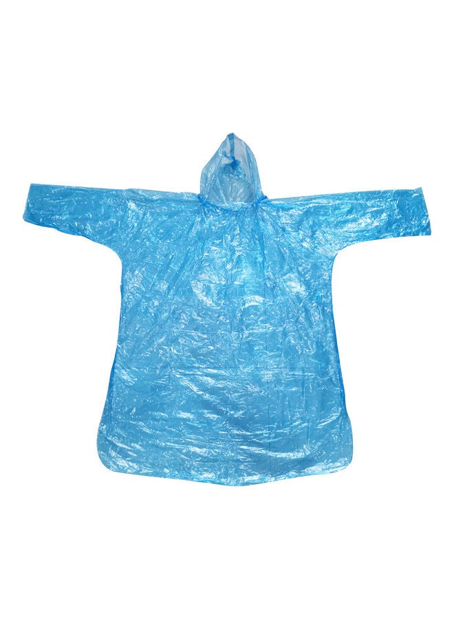 10-Piece Disposable Transparent Hooded Raincoat Set Blue