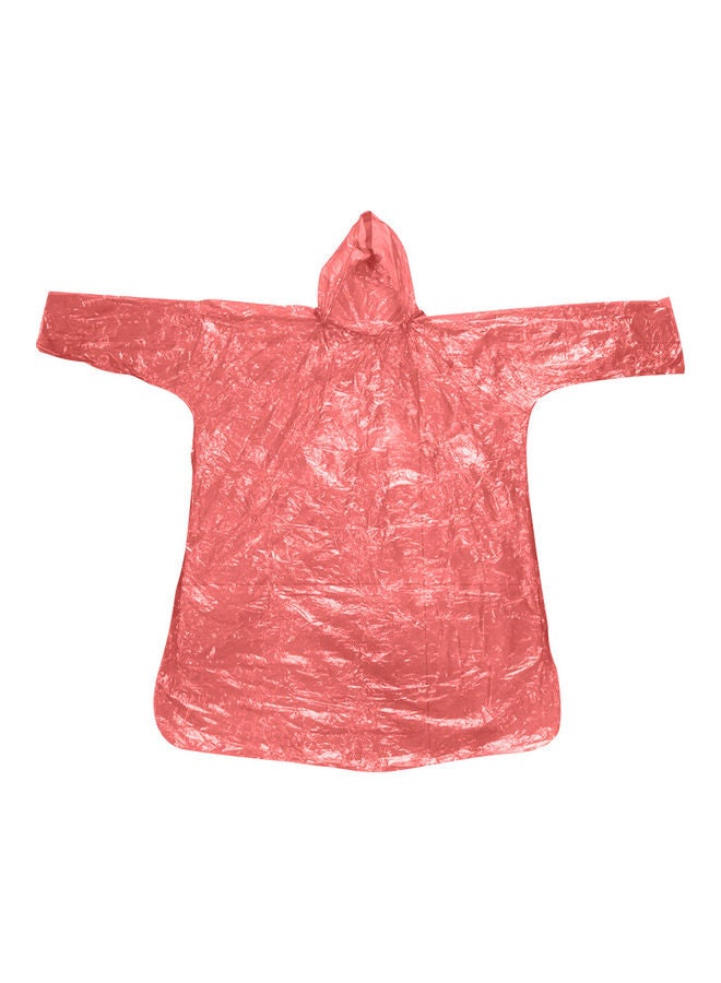 10-Piece Disposable Transparent Hooded Raincoat Set Pink