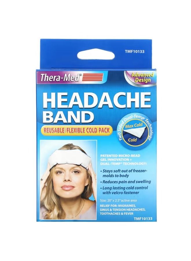 Carex, TheraMed, Headache Band, Reusable/ Flexible Cold Pack, 1 Pack, Size 20