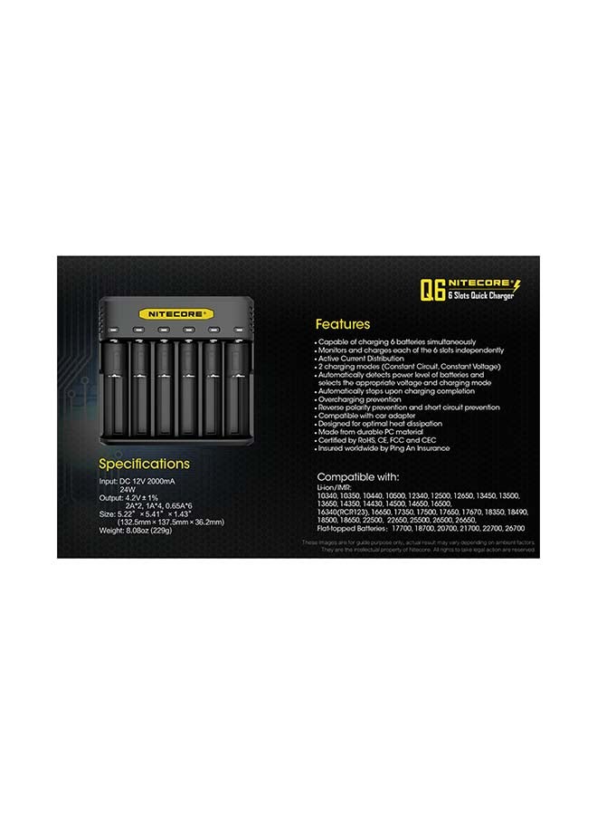 Q6 Six Bay Lithium-Ion Battery Charger