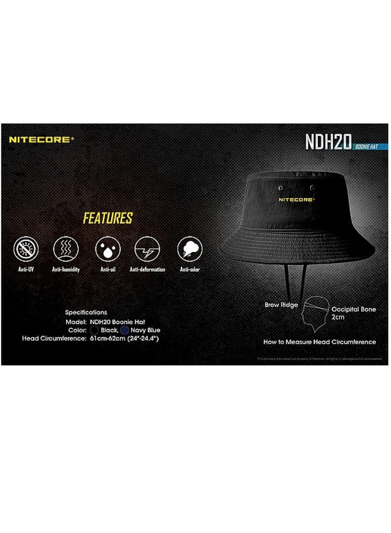 Netcore NDH20 Boonie Hat - Lightweight, Breathable, Nanofabric, One-Way Drying Technology, UV & Water Resistant, Hidden Pocket, Adjustable Chin Strap, Outdoor Tactical Hat for Camping, Hiking, Trekking & Adventure Sports - Durable & Comfortable Design for All-Day Wear