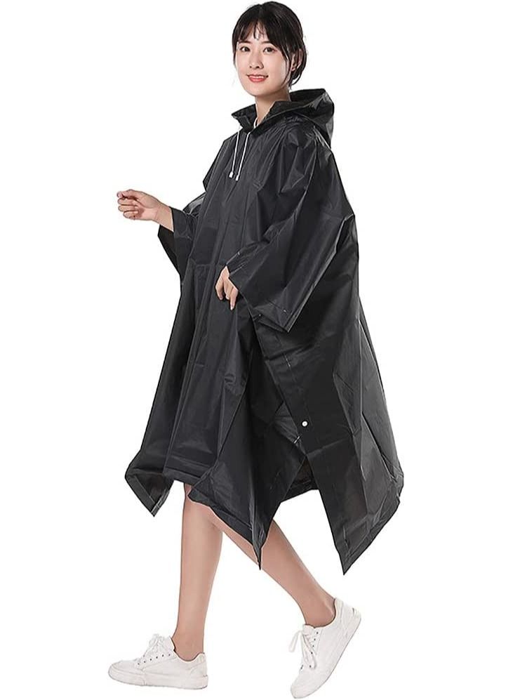 Portable EVA Raincoats for Adults, Reusable Rain Ponchos with Hoods and Sleeves Lightweight Emergency, Camping, Men, Women