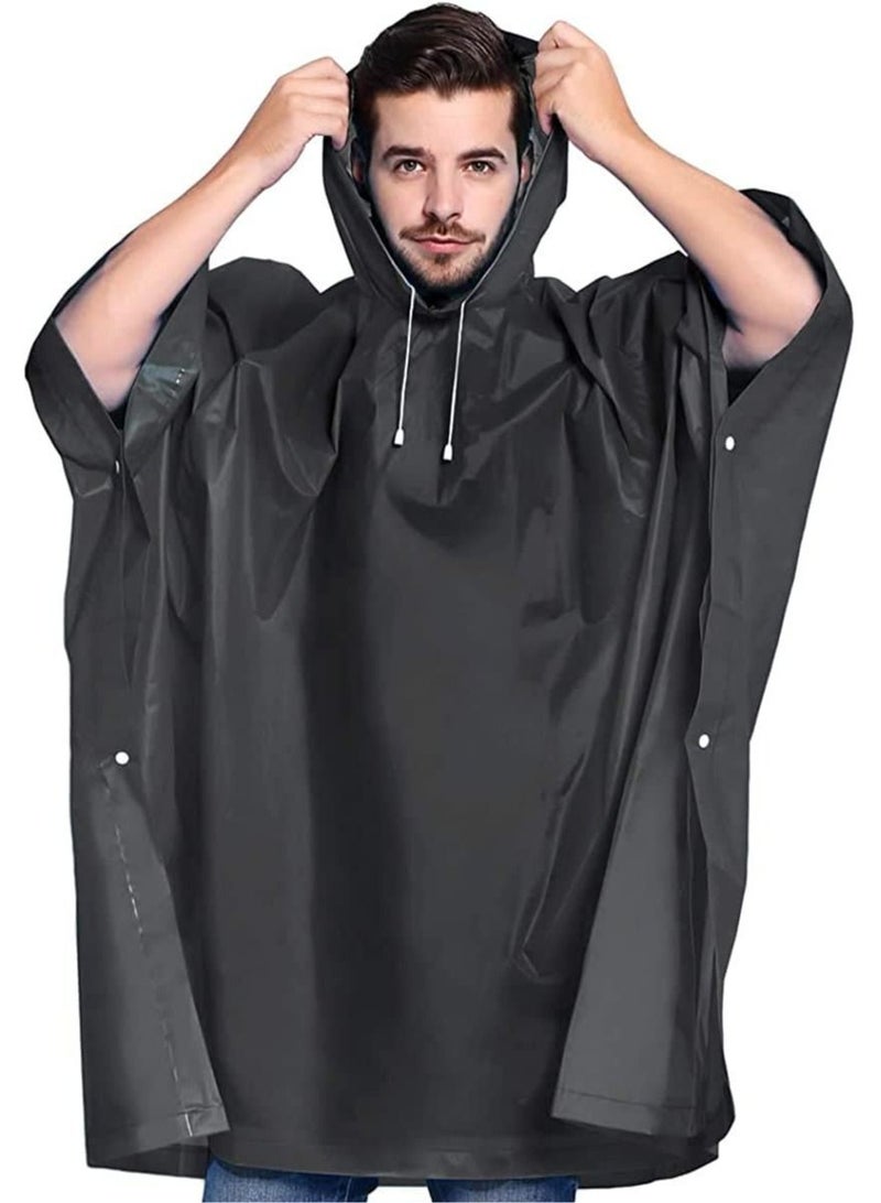 Portable EVA Raincoats for Adults, Reusable Rain Ponchos with Hoods and Sleeves Lightweight Emergency, Camping, Men, Women