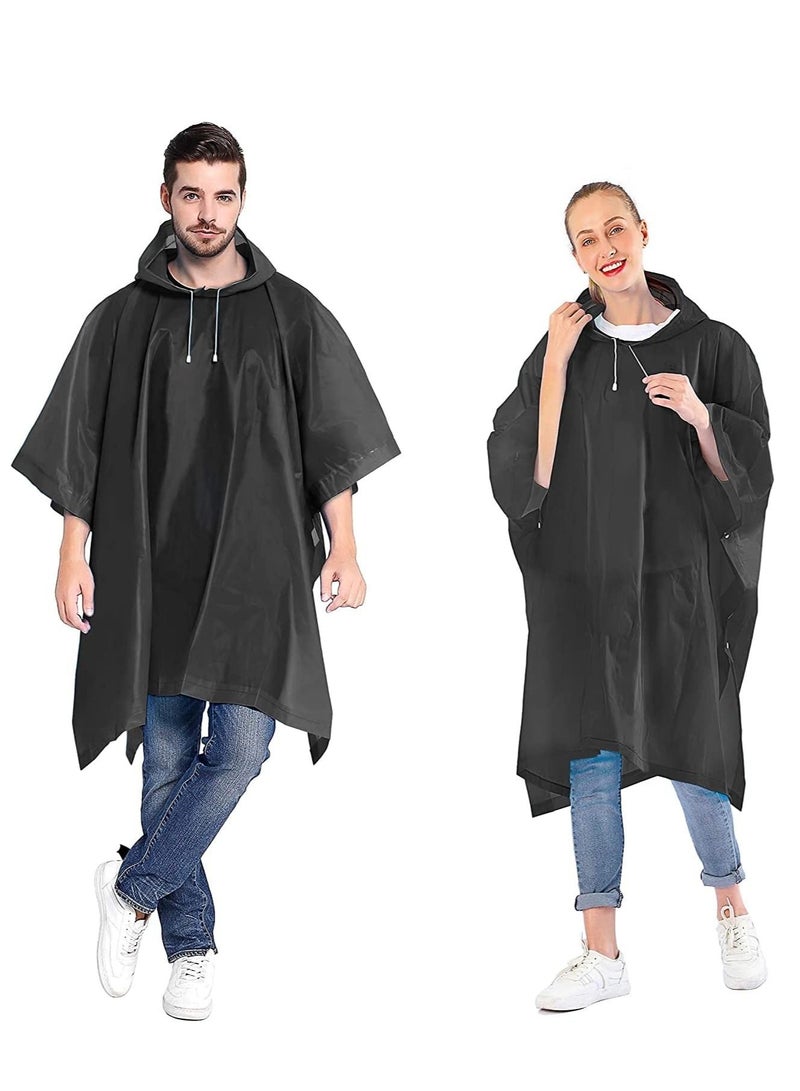 Portable EVA Raincoats for Adults, Reusable Rain Ponchos with Hoods and Sleeves Lightweight Emergency, Camping, Men, Women