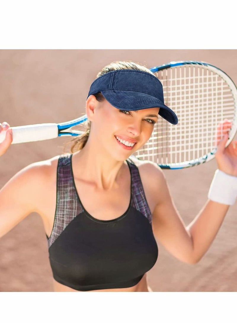 Sport Sun Visor Hats, Summer Spring Outdoor Sports Lightweight Empty Top Baseball Cap Cotton Ball Caps for Cycling Running, Tennis, Golf & All - Women and Men