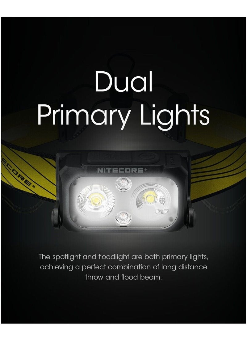 NITECORE NU25 Upgraded 400 lumen headlamp USB-C Rechargeable Three Light Source Headlight IP66 protection level Built-in Battery