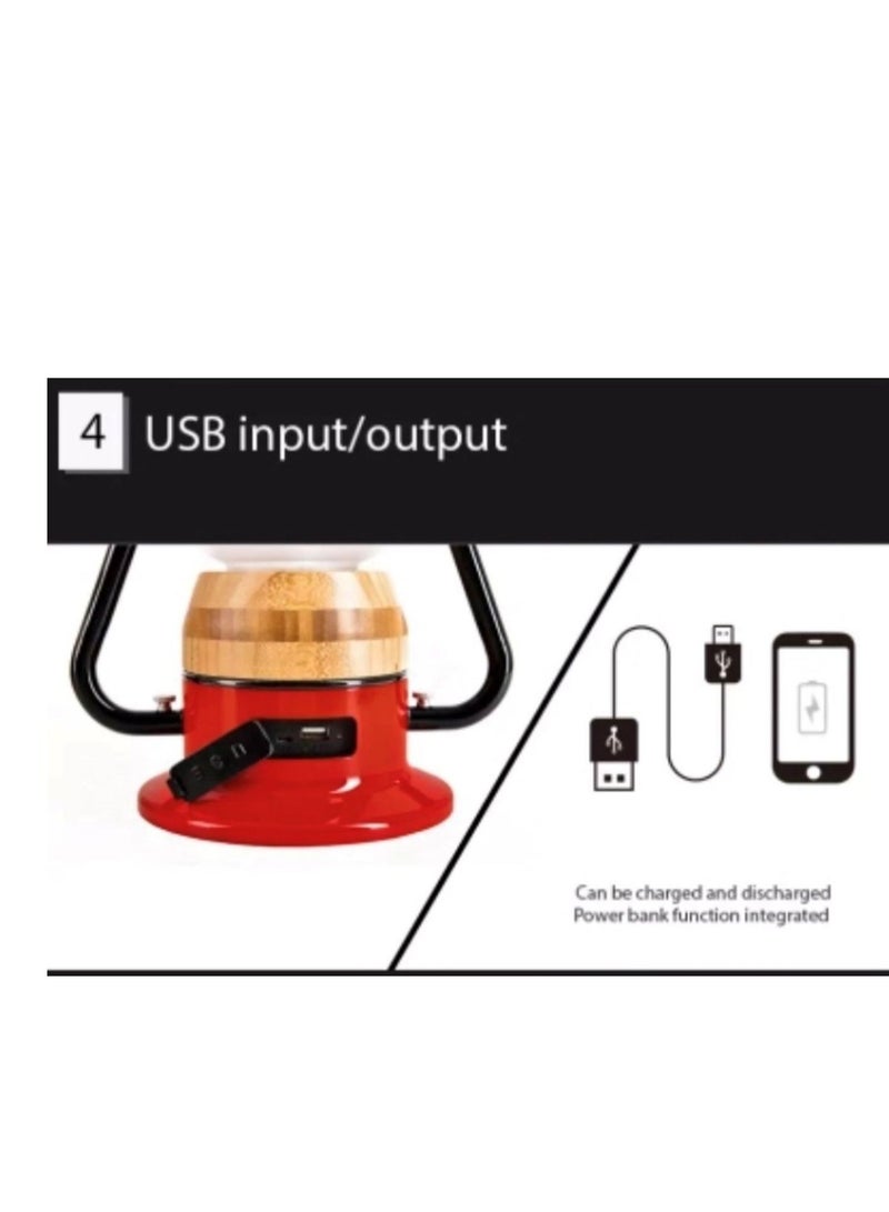 Camping Light Portable Lamp Rechargeable USB Table Lantern With Bluetooth Play Music Light