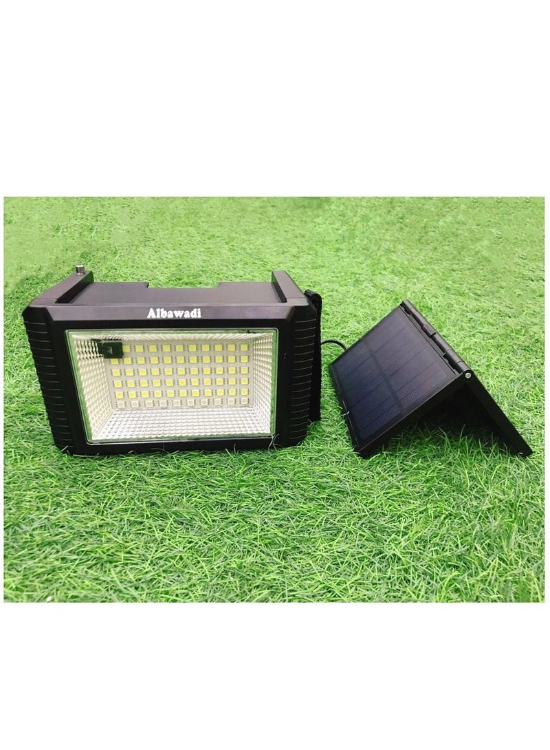 Portable Camping Solar LED Light With Stand Bluetooth Speaker Remote Control SOS Flashlight 72W
