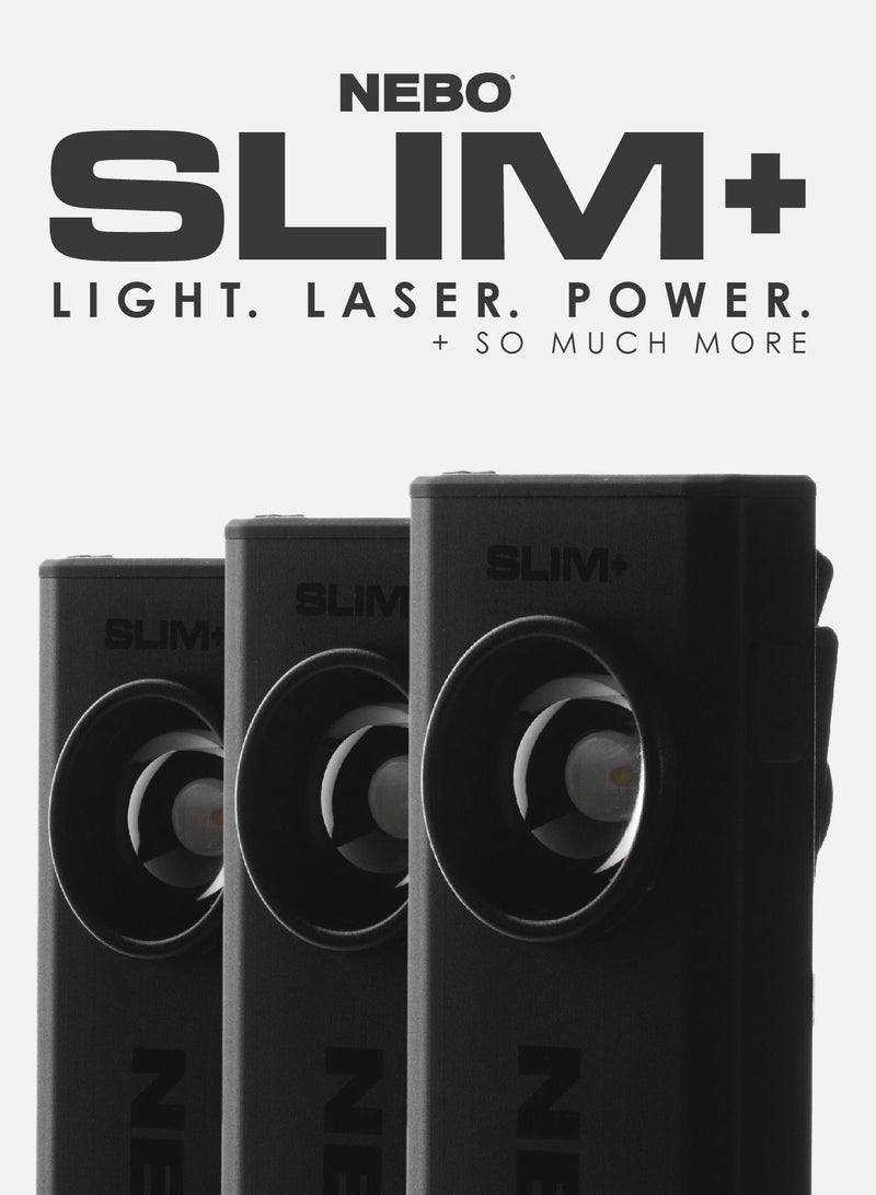 SLIM+  Rechargeable Pocket Light with Laser Pointer and Power Bank