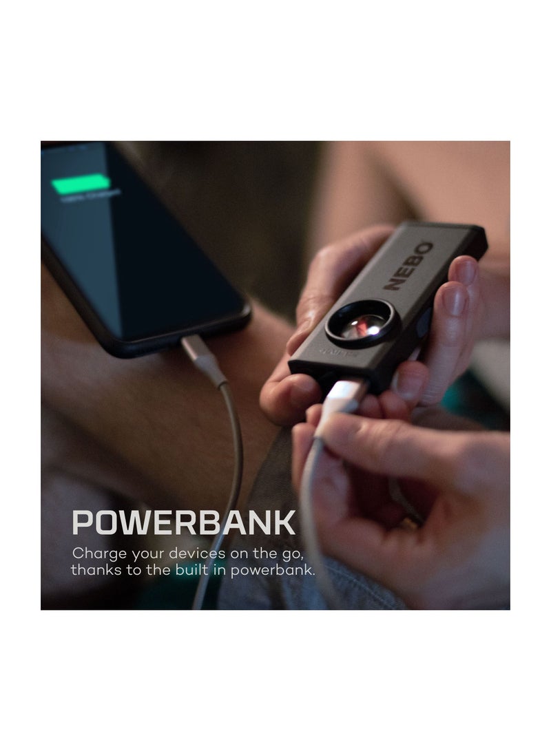 SLIM+  Rechargeable Pocket Light with Laser Pointer and Power Bank