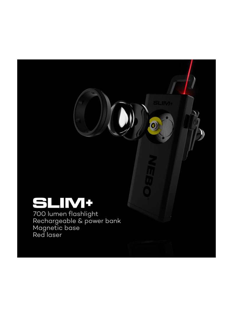 SLIM+  Rechargeable Pocket Light with Laser Pointer and Power Bank
