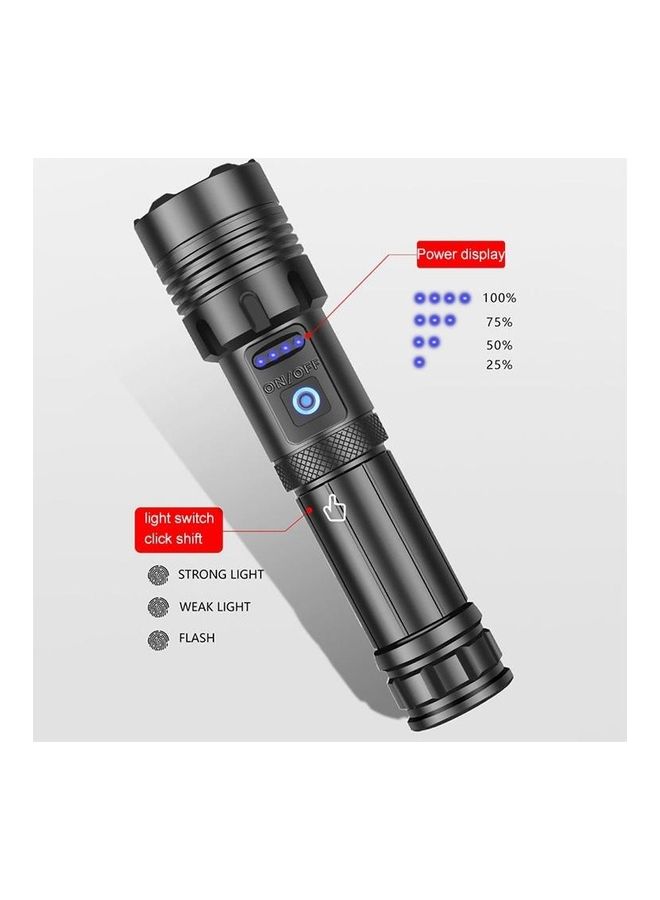7-level Brightness Adjustment Short Style Micro USB Charging Waterproof P90 + COB LED Flashlight