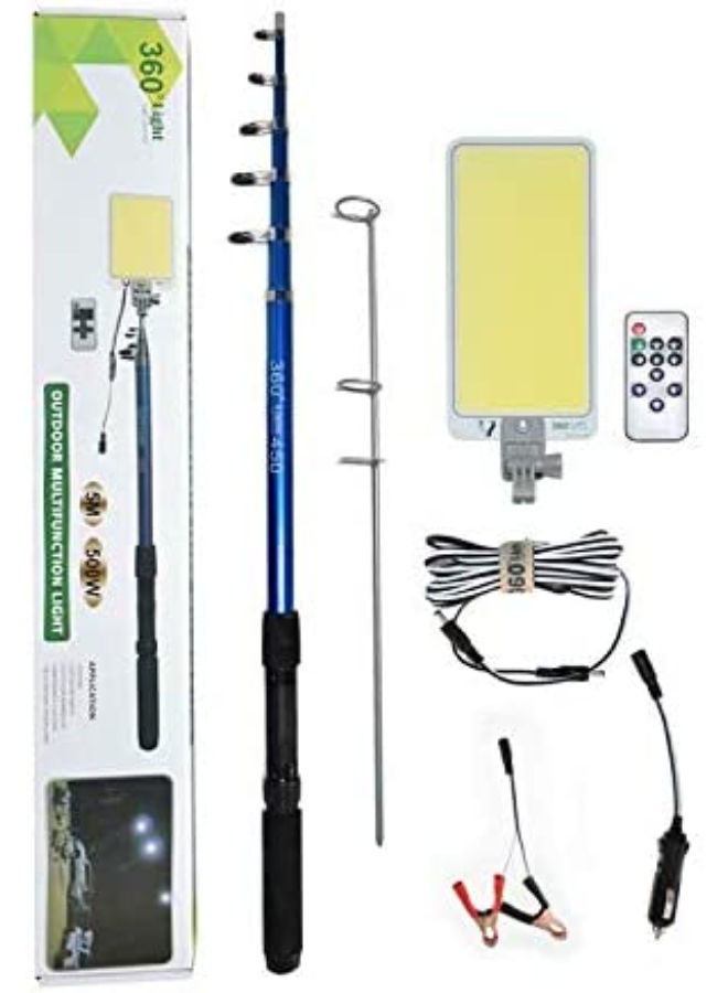 500W Car LED Fishing Rod Light Remote Control Outdoor Camp Light Picnic Barbecue Light 12V 75x5.5x12centimeter