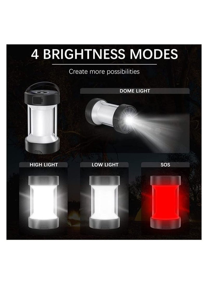 LED Camping Lantern Rechargeable, Solar Magnetic Work Light with Batteries, 5 in 1 Portable Tent Lamp USB C Charging,Emergency for Camping, Fishing, Garage, Hiking