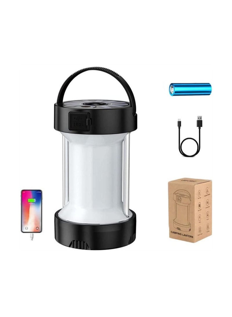 LED Camping Lantern Rechargeable, Solar Magnetic Work Light with Batteries, 5 in 1 Portable Tent Lamp USB C Charging,Emergency for Camping, Fishing, Garage, Hiking