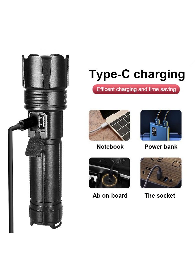 High-Powered LED Flashlight Most Powerful LED Flashlight Zoomable Water Resistant 5 Modes for Camping Outdoor Emergency